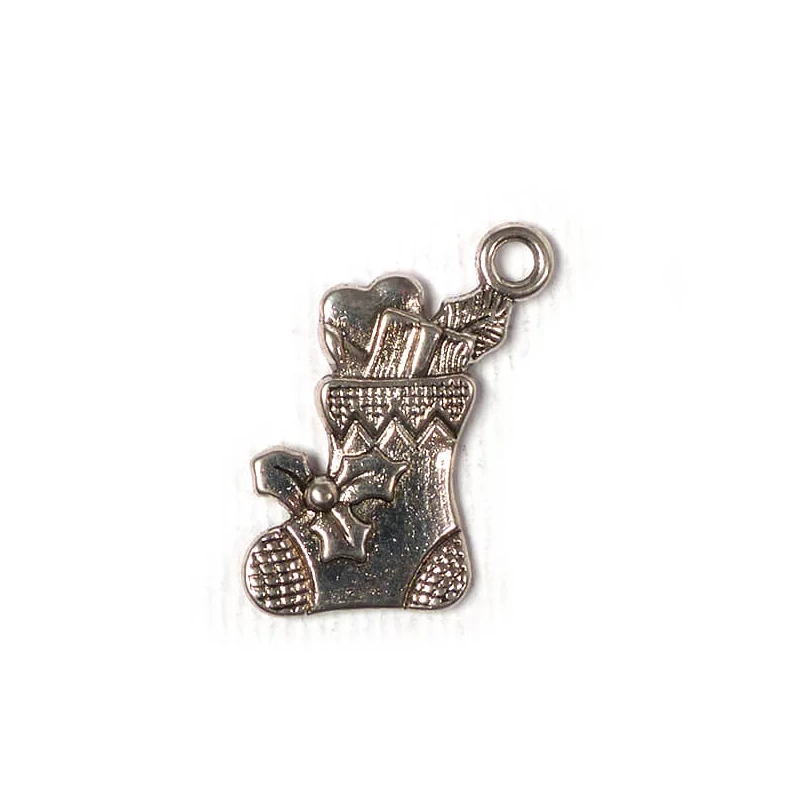 Charm fémdísz, 3 db - karácsonyi zokni, 3D