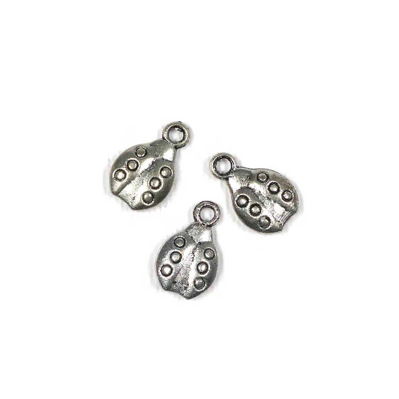 Charm fémdísz, 3 db - katica, 3D