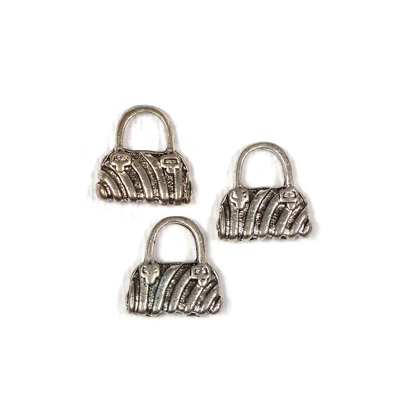 Charm fémdísz, 3 db - retikül, 3d