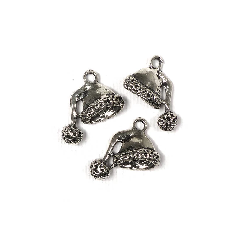 Charm fémdísz, 3 db - sapka, 3D
