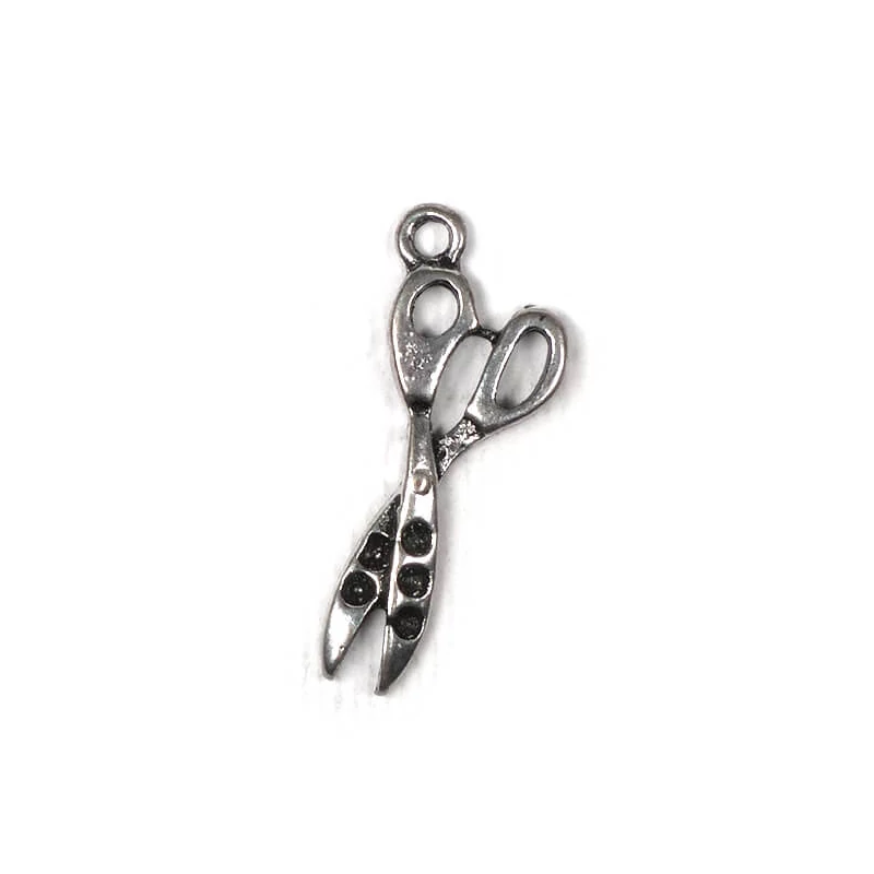 Charm fémdísz, 3 db - olló