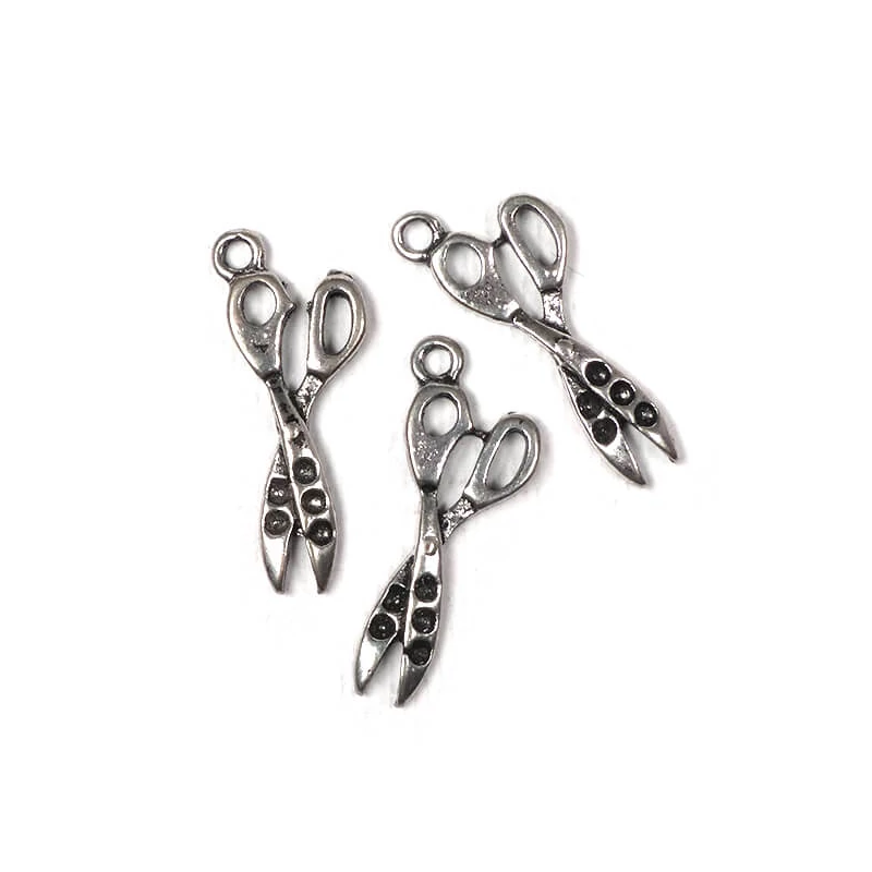 Charm fémdísz, 3 db - olló