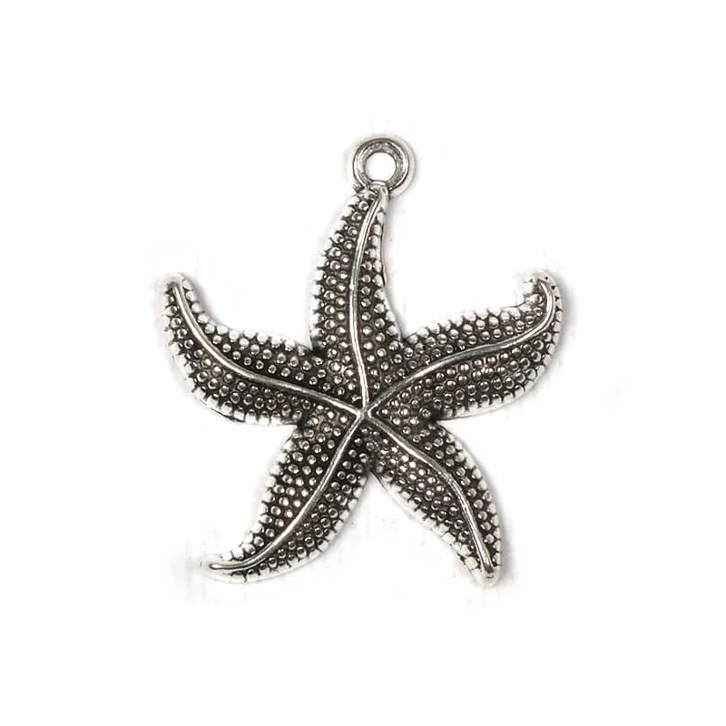 Charm fémdísz, 3 db - tengeri csillag