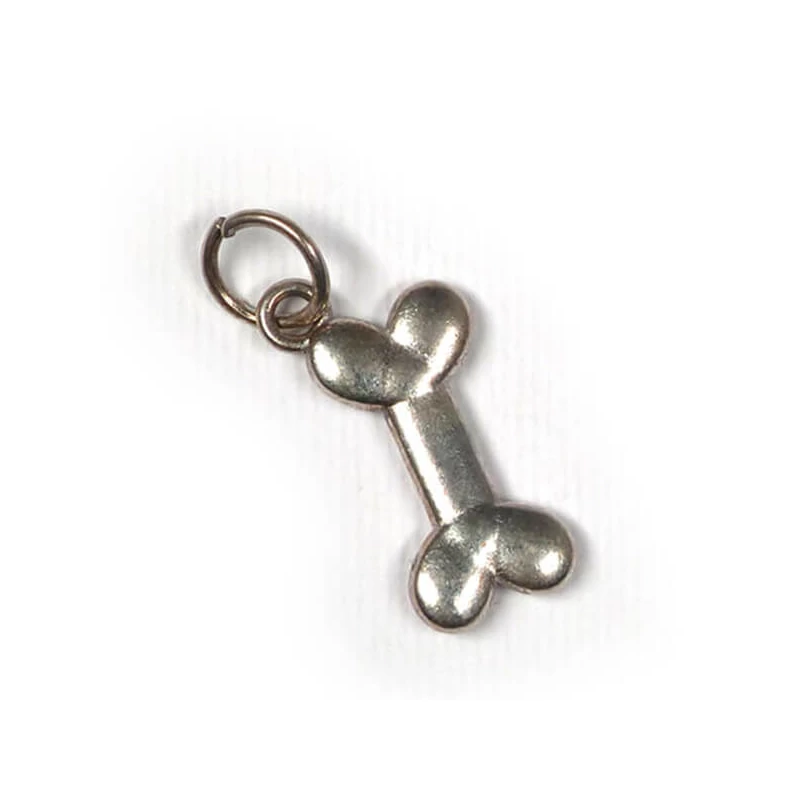Charm fémdísz, 3 db - kutyacsont szerelőkarikával, 3D
