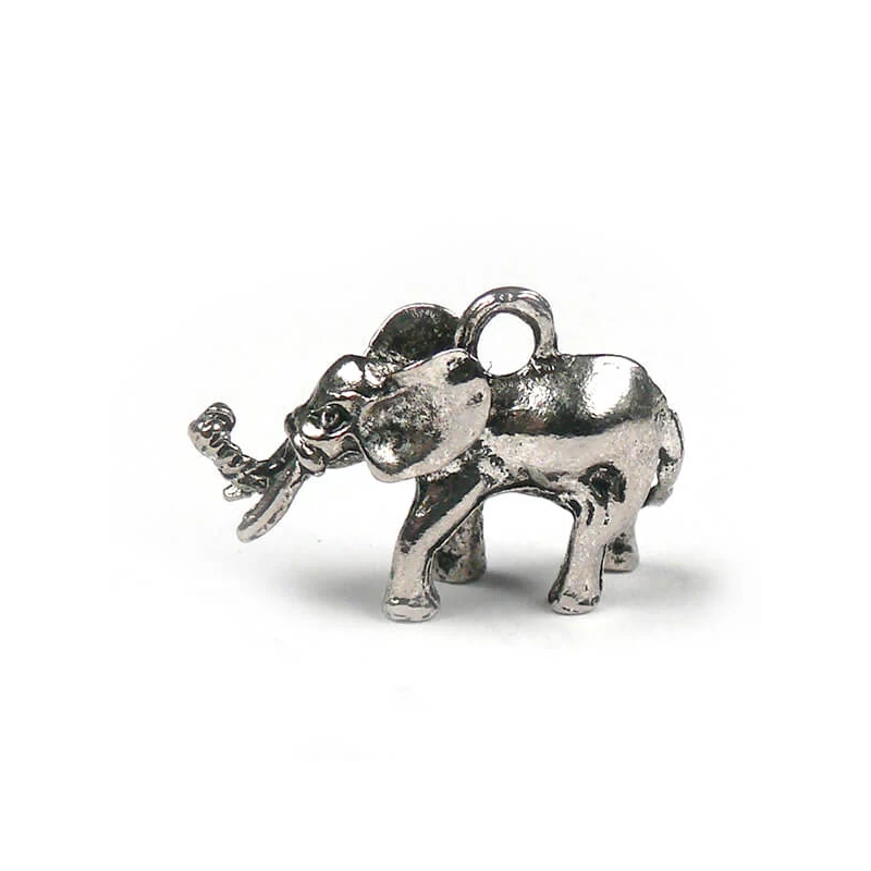 Charm, fémdísz, 2 db - elefánt, 3D