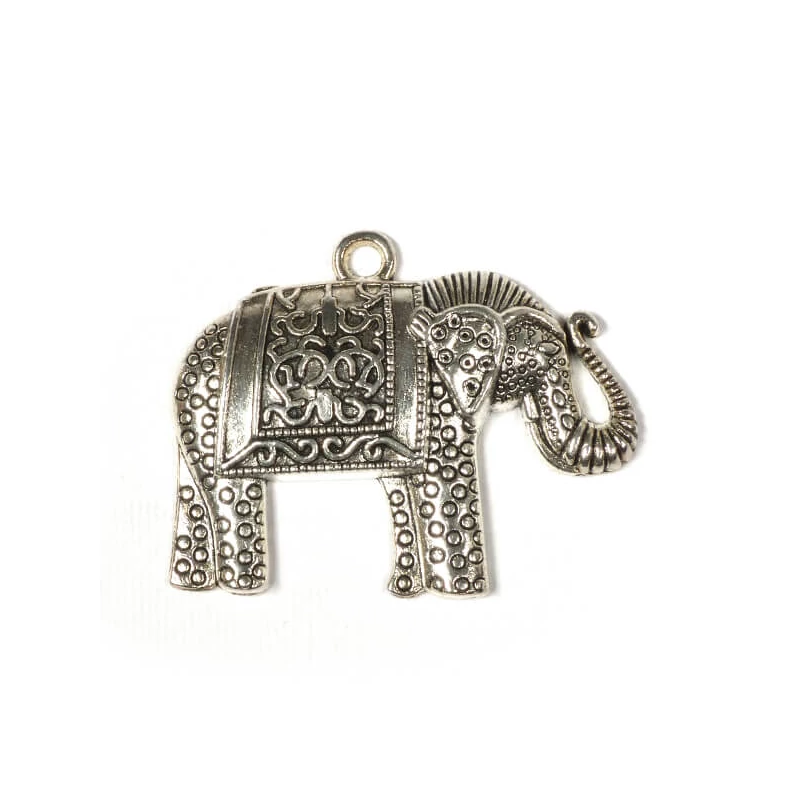 Charm fémdísz, 1 db - elefánt, indiai