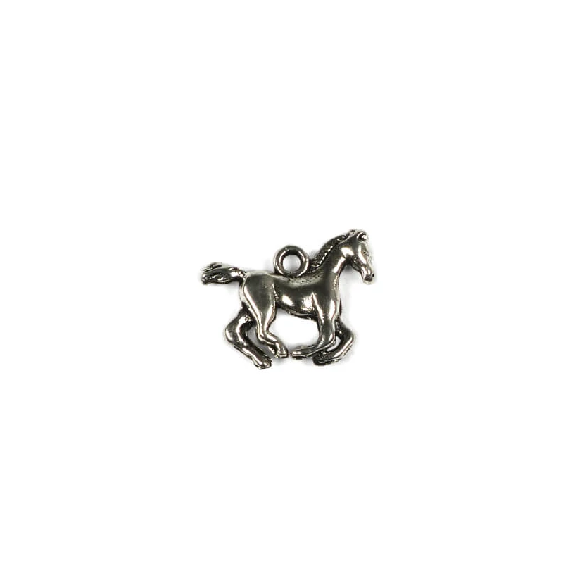 Charm fémdísz, 1 db - ló, vágtázó, 3D, kicsi