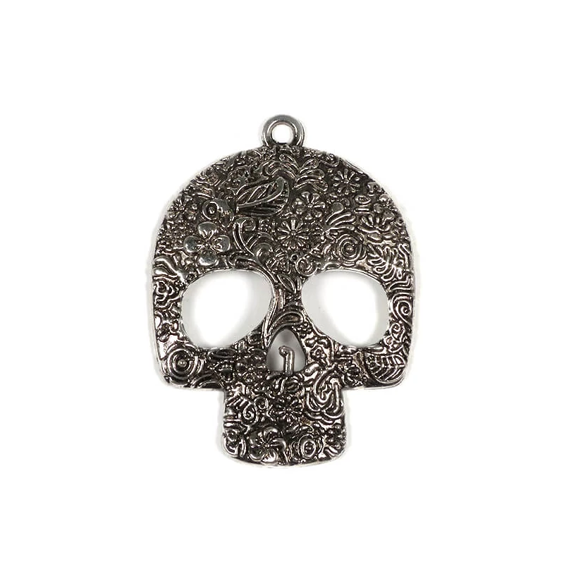 Charm fémdísz, 1 db - koponya