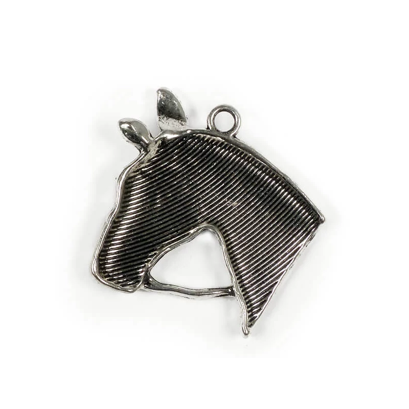 Charm fémdísz, 1 db - lófej