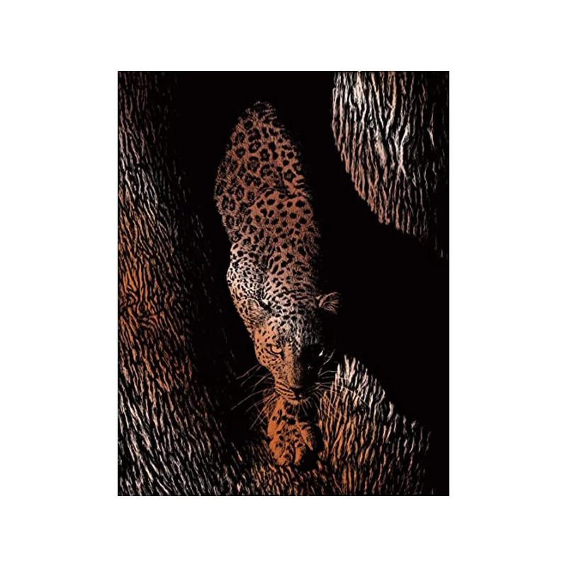 Karckép gravírozó készlet karctűvel, 20x25 cm - Vadállat, réz