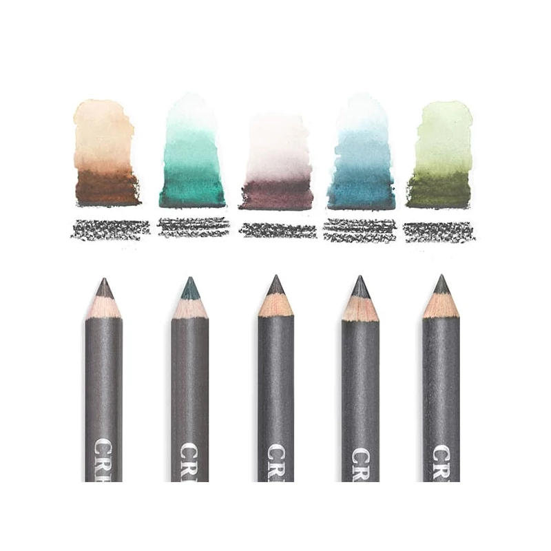 Cretacolor Pencil Wrap Set rajzkészlet feltekerhető vászon tartóban - Aqua, 17 db-os
