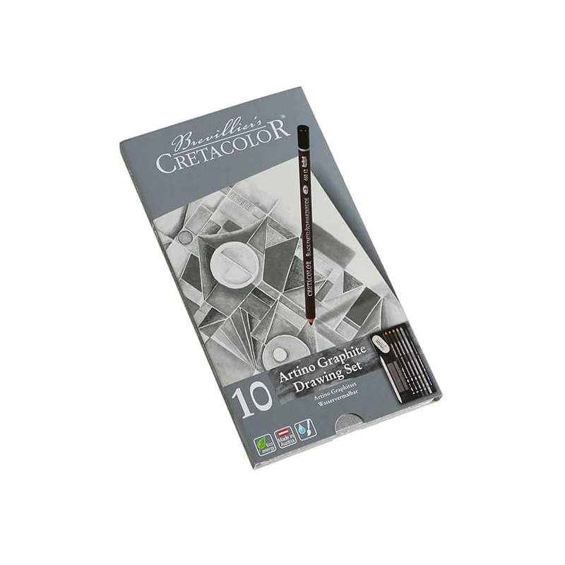 Cretacolor Artino Graphite grafit rajzkészlet, 10 db-os, fémdobozos