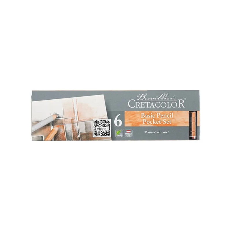 Cretacolor Basic Pencil Pocket Set vázlatceruza készlet, 6 db-os, fémdobozos