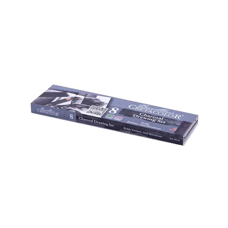 Cretacolor Charcoal Pocket Set szén rajzkészlet, 8 db-os, fémdobozos