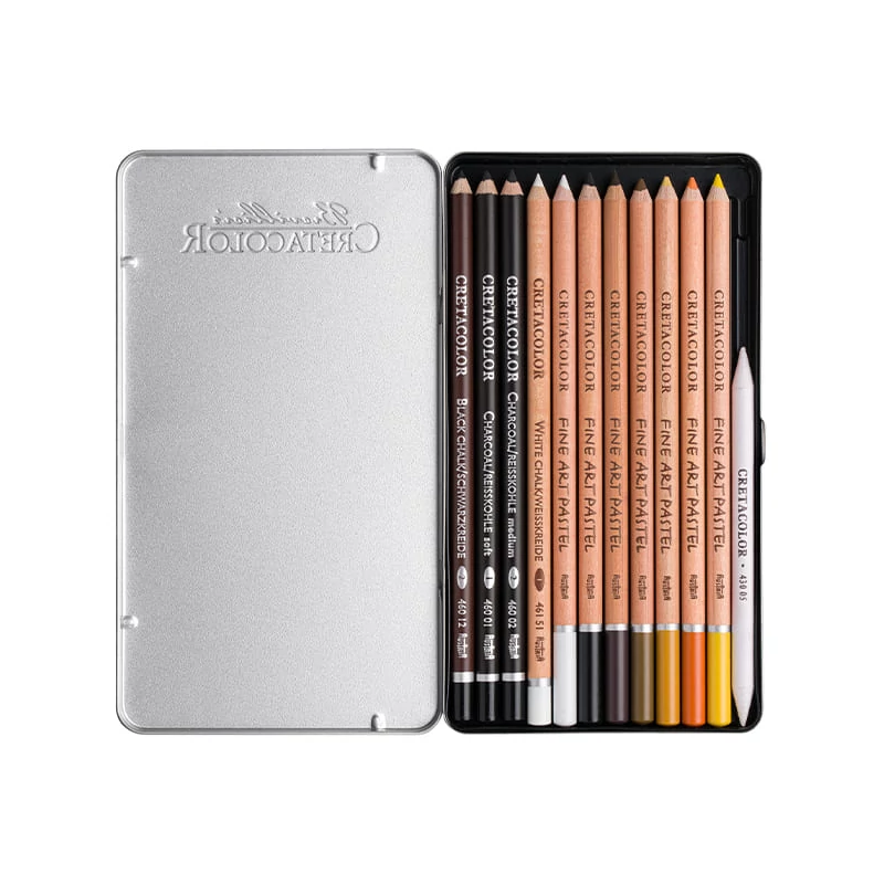 Cretacolor Eagle Set rajzkészlet, 12 db-os, fémdobozos