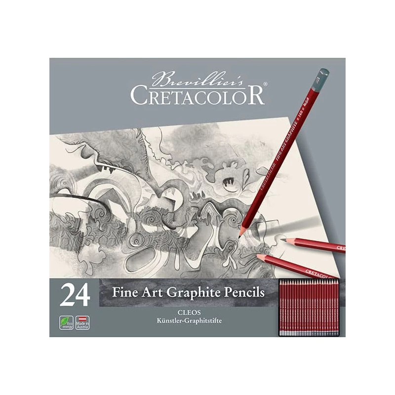 Cretacolor Fine Art Graphite grafitceruza készlet - 24 db, fémdobozos
