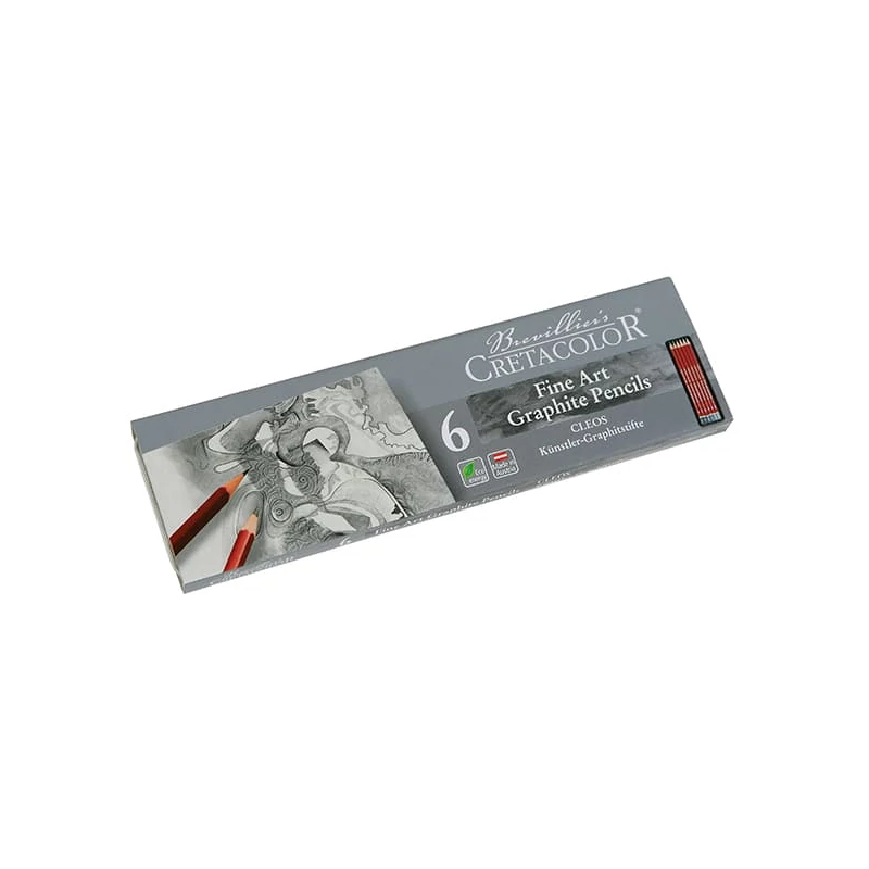 Cretacolor Fine Art Graphite grafitceruza készlet - 6 db, fémdobozos
