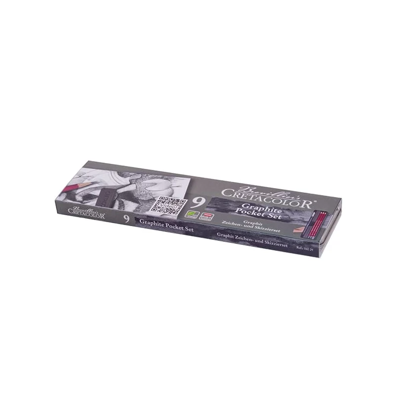 Cretacolor Graphite Pocket Set grafit rajzkészlet, 9 db-os, fémdobozos