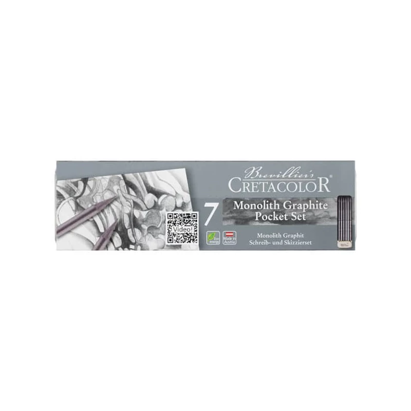 Cretacolor Monolith Graphite Pocket Set grafitrúd készlet, 7 db-os, fémdobozos