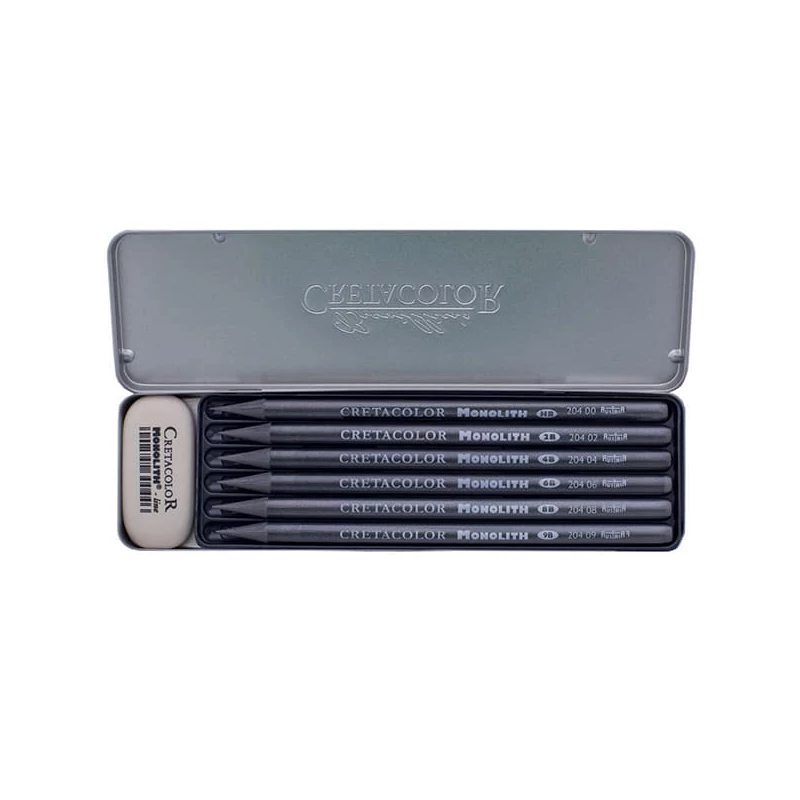 Cretacolor Monolith Graphite Pocket Set grafitrúd készlet, 7 db-os, fémdobozos