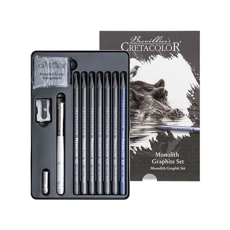 Cretacolor Monolith Graphite Set grafit rajzkészlet, 11 db-os, fémdobozos