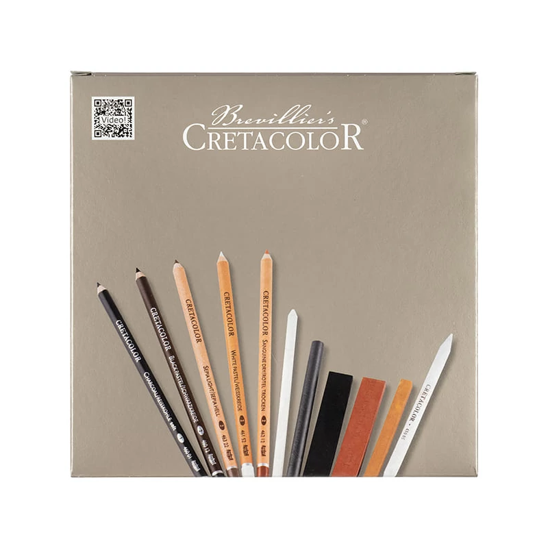 Cretacolor Passion Box rajz- és vázlatkészlet, 25 db-os, fadobozos