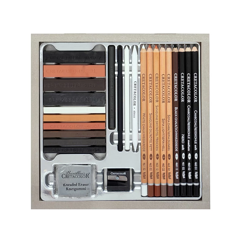 Cretacolor Passion Box rajz- és vázlatkészlet, 25 db-os, fadobozos
