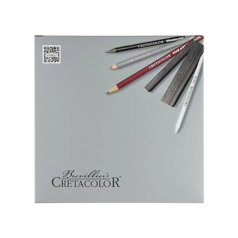 Cretacolor Silver Box grafit rajzkészlet, 17 db-os, fadobozos	