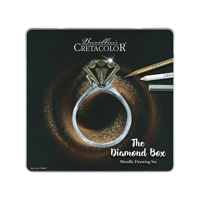 Cretacolor The Diamond Box rajz- és vázlatkészlet, 15 db-os, fémdobozos