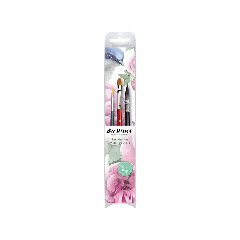 Da Vinci Botanical Art Watercolour Set ecsetkészlet, szintetikus, vegyes, 3 db