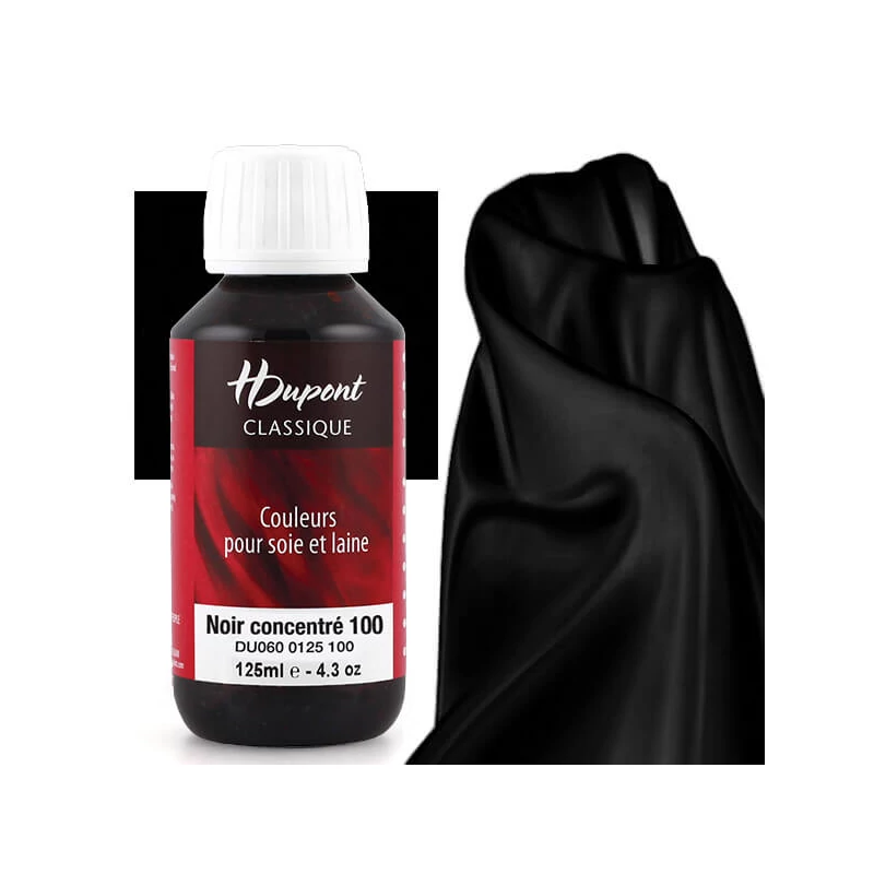 H Dupont Classique gőzfixálós selyemfesték 125 ml -100 fekete, black