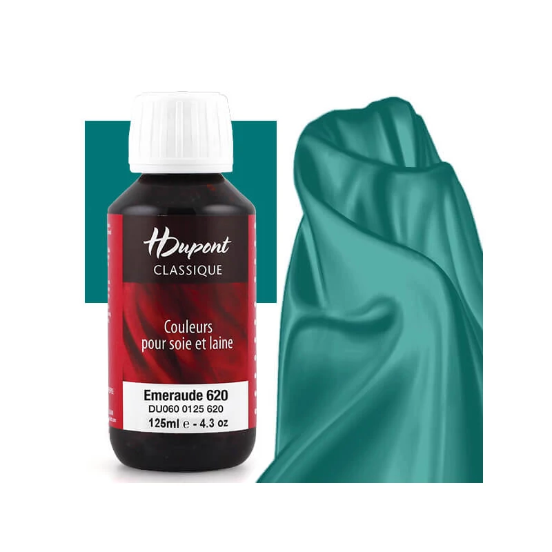 H Dupont Classique gőzfixálós selyemfesték 125 ml - 620 smaragdzöld, emeraude
