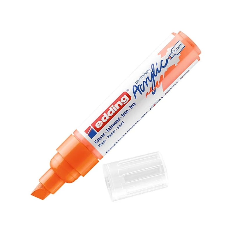 edding 5000 akril marker (filctoll), vágott végű, B (5-10 mm) - 066, neon orange