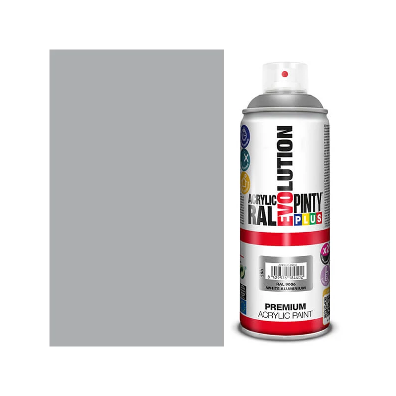 Akrilfesték spray, EVOLUTION fényes, 400 ml - RAL9006 white aluminium