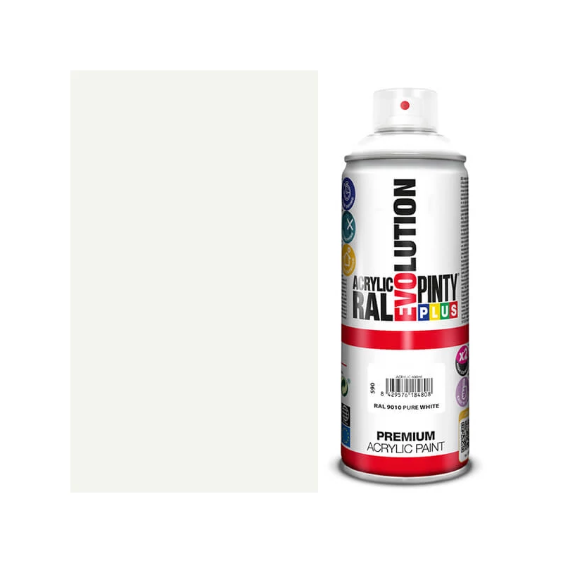 Akrilfesték spray, EVOLUTION fényes, 400 ml - RAL9010 pure white