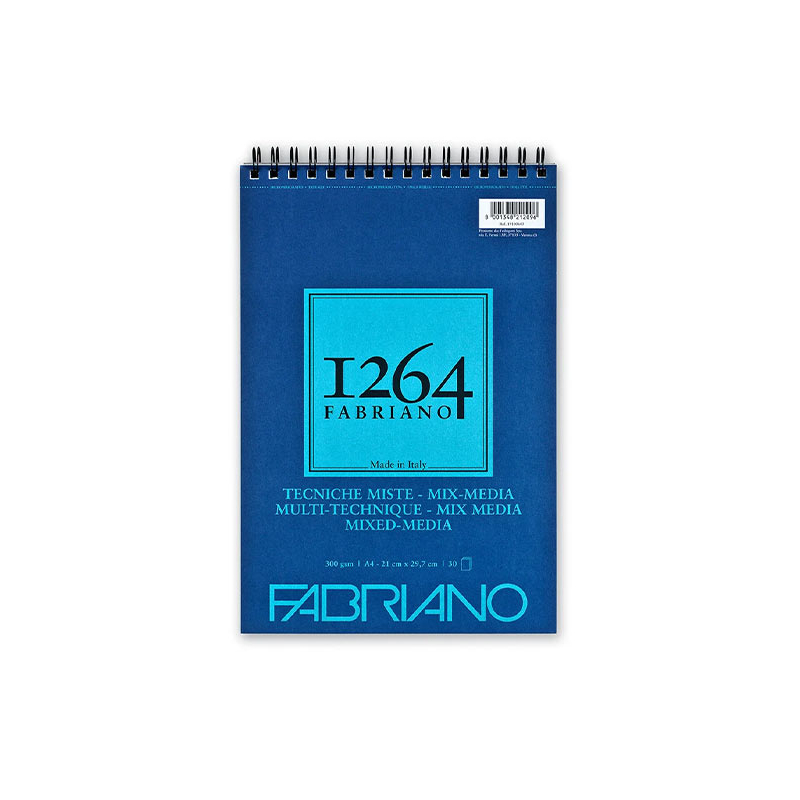 Fabriano 1264 Mix Media rajz- és festőtömb, 300 g - A4, felül spirálos