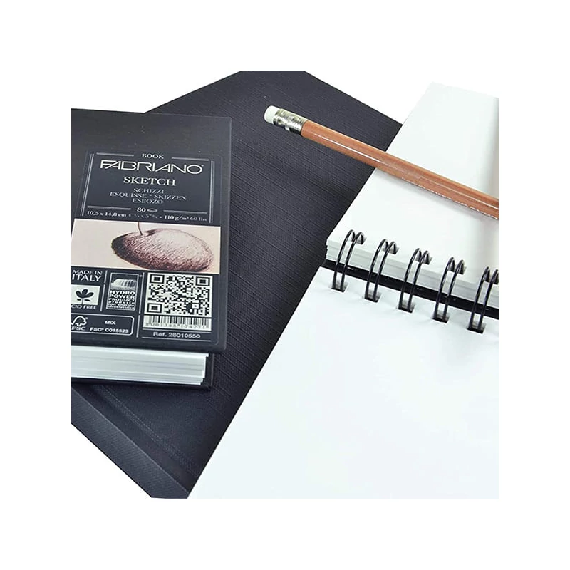 Fabriano Sketch Book rajz- és vázlatfüzet, 110 g, 80 lap - A5, spirálos