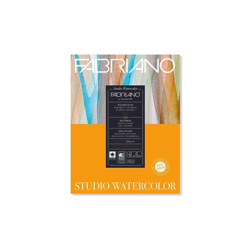 Fabriano Studio Watercolour akvarelltömb, 200 g, 22,9x30,5 cm, 20 lap, sima