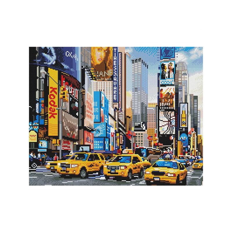 Gyémánt mozaik kirakó, feszített vásznon, 40x50 cm - A Times Square