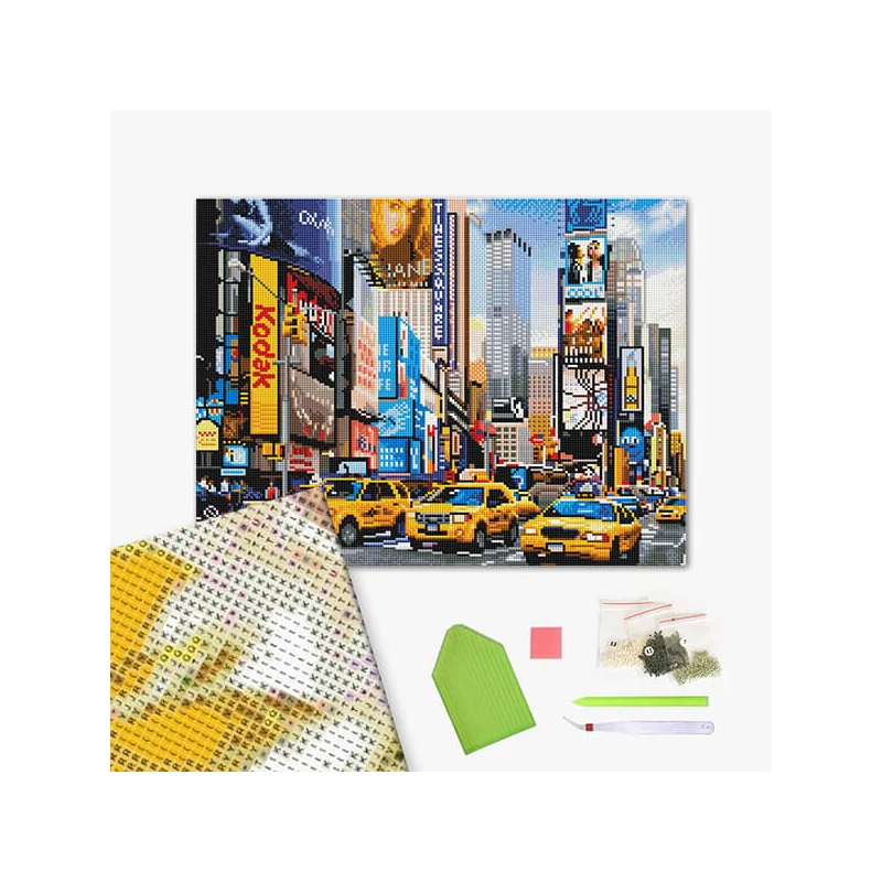 Gyémánt mozaik kirakó, feszített vásznon, 40x50 cm - A Times Square
