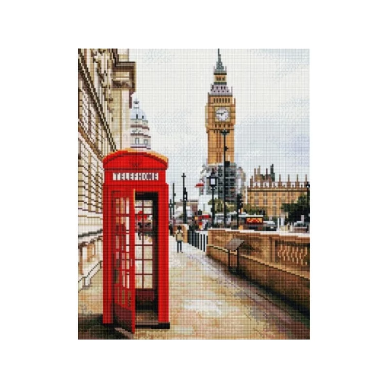 Gyémánt mozaik kirakó, feszített vásznon, 40x50 cm - London szimbólumai
