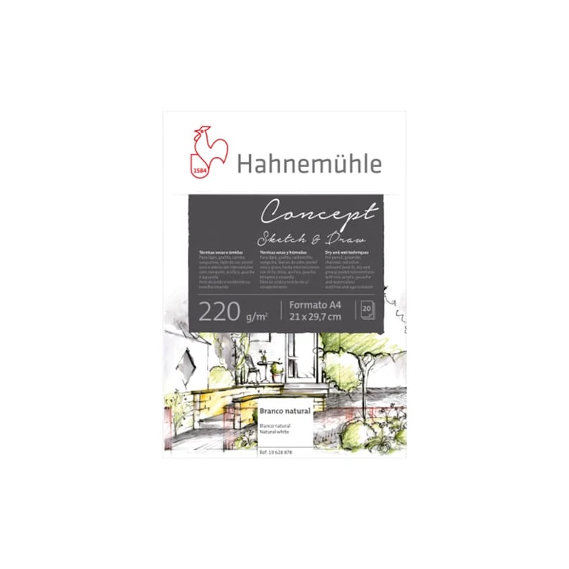 Hahnemühle Concept rajz-, vázlat- és festőtömb, 220 g, 20 lap - A4