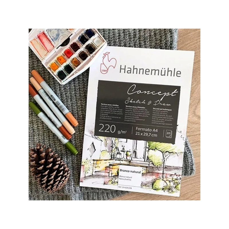 Hahnemühle Concept rajz-, vázlat- és festőtömb, 220 g, 20 lap - A4