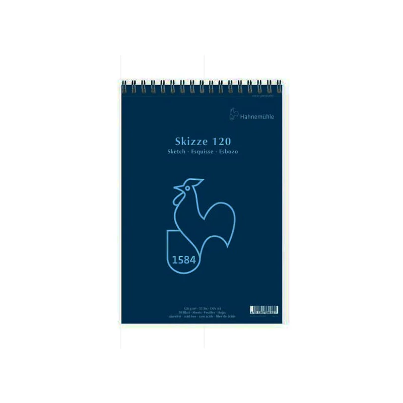 Hahnemühle Skizze 120 rajz- és vázlattömb, 120 g, 50 lap - A4, spirálos