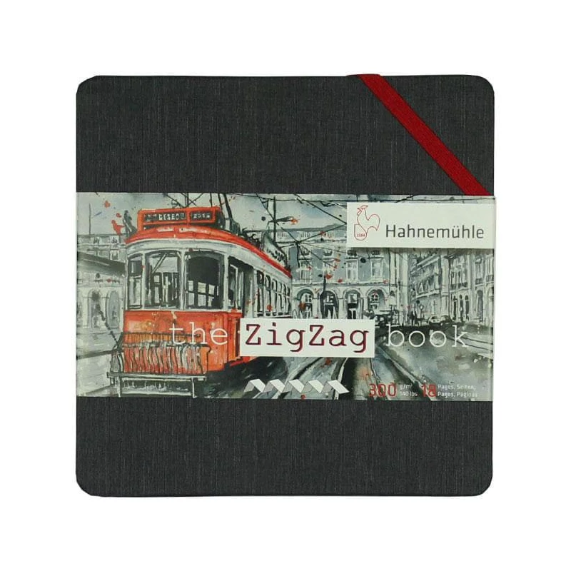 Hahnemühle Zig Zag Book akvarellfüzet, 300 g, 18 oldal, leporello - 14x14 cm