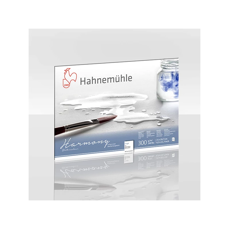 Hahnemühle akvarelltömb, Harmony, 300 g - 12 lap, A4, érdes