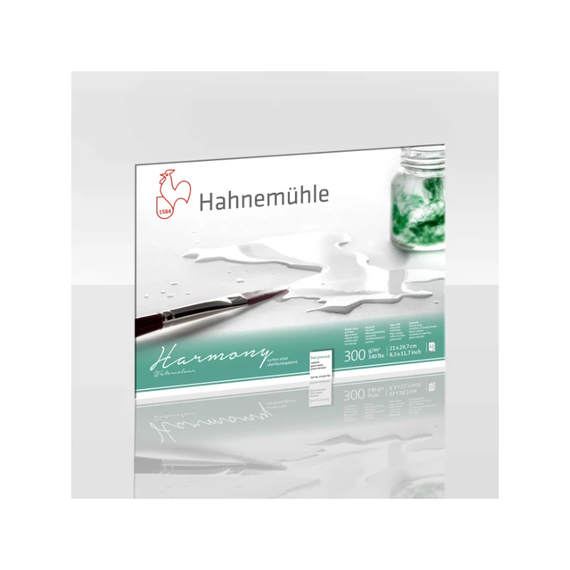 Hahnemühle akvarelltömb, Harmony, 300 g - 12 lap, A4, sima