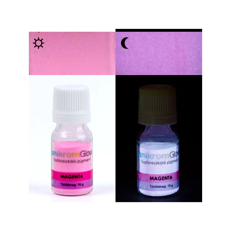 Innodekor foszforeszkáló, világító pigment, 15 g - magenta