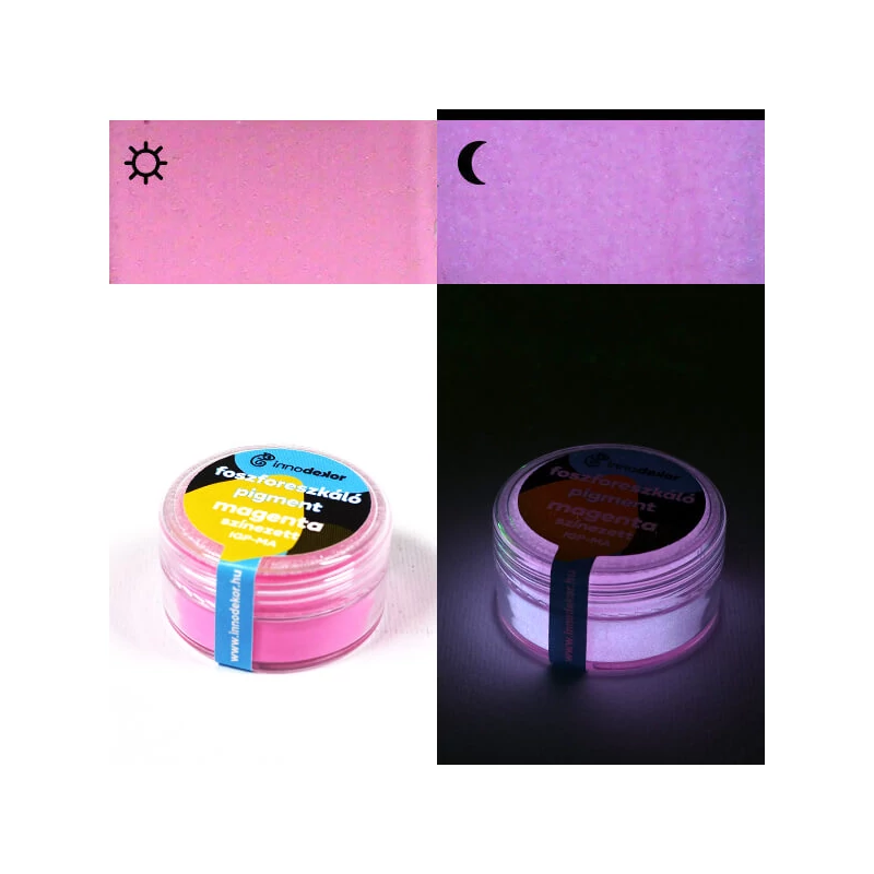Innodekor foszforeszkáló, világító pigment, 15 g - magenta