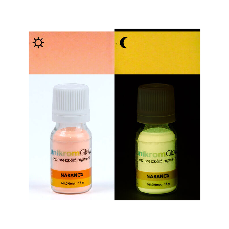 Innodekor foszforeszkáló, világító pigment, 15 g - mandarin